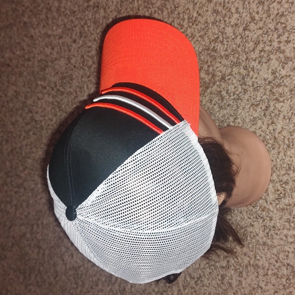 Strauss Hockey 1887 Trucker Mesh Snapback Hat Orange Blk White - Picture 6 of 8